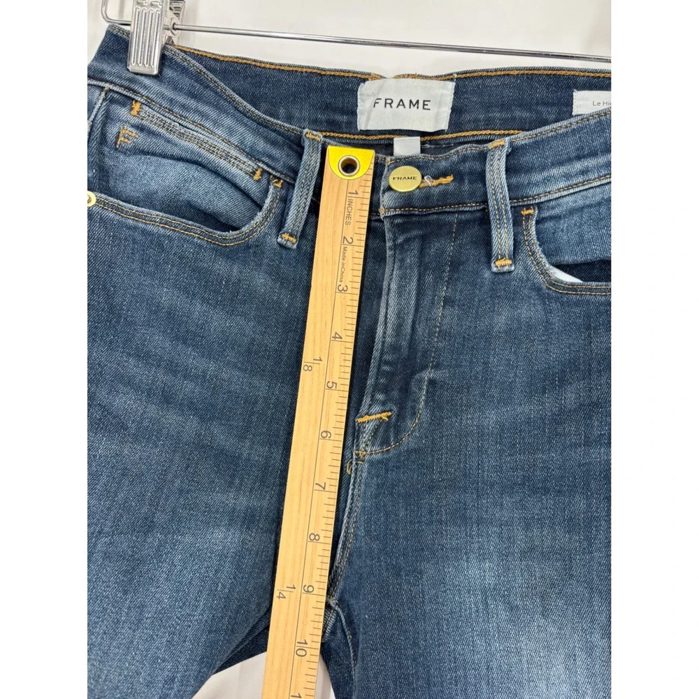 FRAME Jeans Womens 26 Blue Le High Straight Raw Hem Stretch‎ Denim Pants